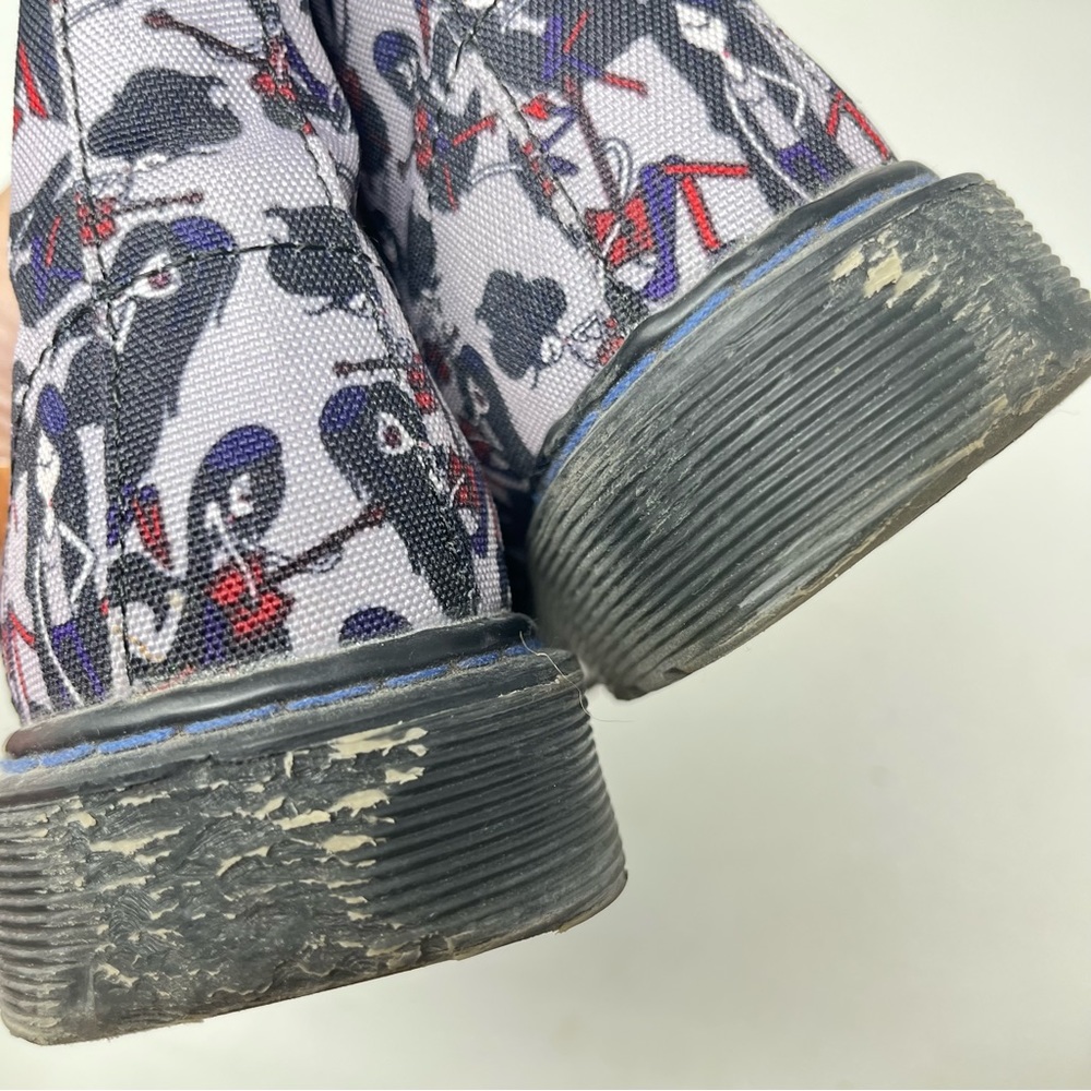 Dr. Martens 3 girl Castel Adventure Time Marceline Boots gray zipper 0695 - Picture 8 of 12